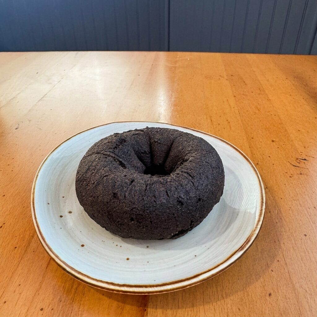 Chocolate Cake donut — dark chocolate cake donut, matte finish