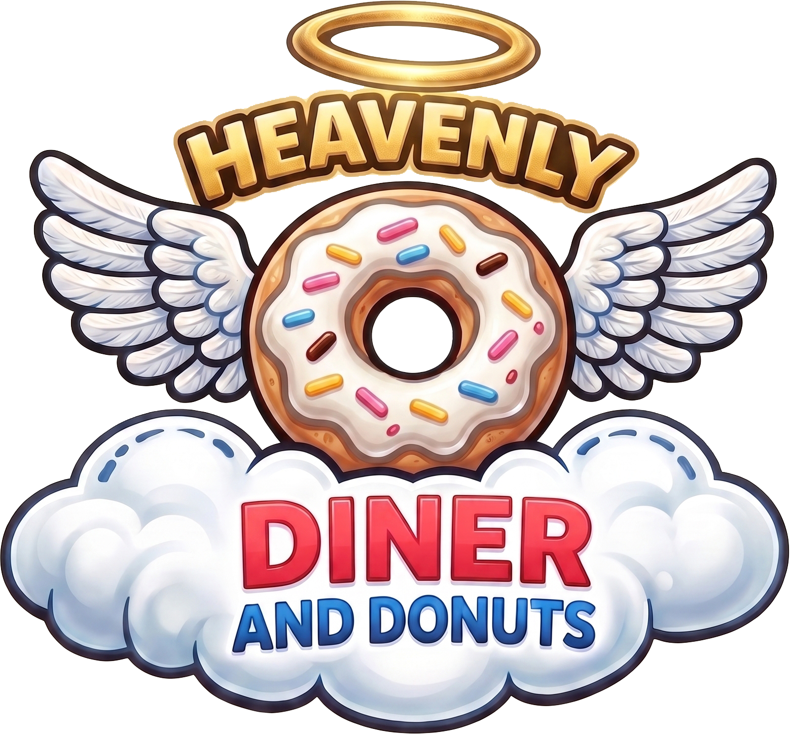 Heavenly Diner & Donuts — a winged, haloed donut